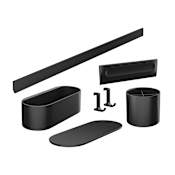Hansgrohe WallStoris 6 Piece Shower Package with Squeegee, Hook, Deep Basket, Basket Cover, Tumbler and Wall Bar Matte Black