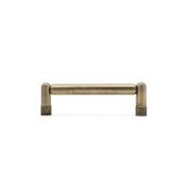 Hapny Home Knurled 4" Center to Center Modern Industrial Luxury Solid Brass Cabinet Handle / Drawer Pull Aged Brass