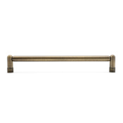 Hapny Home Knurled 8" Center to Center Modern Industrial Luxury Solid Brass Cabinet Handle / Drawer Pull Aged Brass