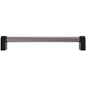 Hapny Home Clarity 12" Center to Center Modern Solid Brass with Smoke Acrylic Appliance Pull / Handle Smoke / Matte Black