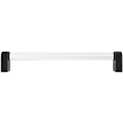 Hapny Home Clarity 12" Center to Center Modern Solid Brass with Smoke Acrylic Appliance Pull / Handle Clear / Matte Black