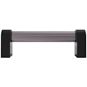 Hapny Home Clarity 3-3/4" Center to Center Solid Brass and Smoke Acrylic Luxury Cabinet Handle / Drawer Pull Smoke / Matte Black