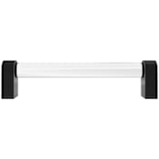 Hapny Home Clarity 5" Center to Center Modern Solid Brass and Clear Acrylic Cabinet Handle / Drawer Pull Clear / Matte Black