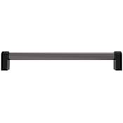 Hapny Home Clarity 8" Center to Center Modern Solid Brass with Smoke Acrylic Bar Cabinet Handle / Drawer Pull Smoke / Matte Black