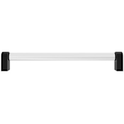 Hapny Home Clarity 8" Center to Center Modern Solid Brass and Clear Acrylic Cabinet Handle / Drawer Pull Clear / Matte Black