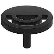 Hapny Home Horizon 1-1/2" Round Modern Luxury Designer See Through Solid Brass Mushroom Cabinet / Drawer / Furniture Knob Matte Black