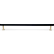 Hapny Home Mod 18" Center to Center Solid Brass Square Bar Appliance Handle Pull with Split Finish Matte Black / Satin Brass