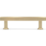 Hapny Home Mod 3-3/4" Center to Center Bold Solid Brass Modern Square Cabinet Bar Handle / Drawer Bar Pull Satin Brass