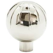 Hapny Home Sunburst 1-3/8" Round Solid Brass Luxury Designer Sphere Ball Cabinet / Drawer / Furniture Knob Polished Nickel