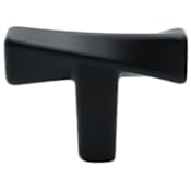 Hapny Home Twist 1-3/4" Designer Twisted T Bar Hourglass Solid Brass Cabinet Knob / Drawer Knob Matte Black