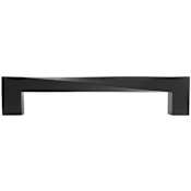 Hapny Home Twist 5" Center to Center Designer Twisted Square Solid Brass Cabinet Handle / Drawer Pull Matte Black