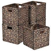 happimess Bryce 11" Wide Metal and Water Hyacinth Basket - Set of 5 Brown