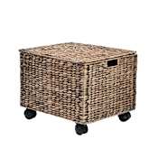 happimess Ashton 18" Wide Metal and Water Hyacinth Basket Brown