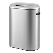 happimess Robo Kitchen 13.2 Gallon Slim Oval Motion Sensor Touchless Trash Can with Touch Mode Platinum Silver