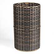 happimess Cecil 15.6 Liter Iron and Faux Wicker Free Standing Trash Can Dark Bronze / Gold