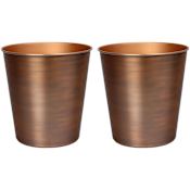 happimess Nolan 7.9 Liter Stainless Steel Free Standing Smooth Textured Trash Can - Set of 2 Antique Copper