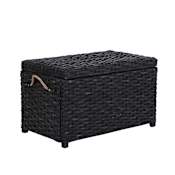 happimess Jacob 32" Wide Rattan Collapsable Trunk Distressed Black