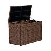 happimess Nino 31-1/2" Wide Metal and Synthetic Rattan Storage Box Brown