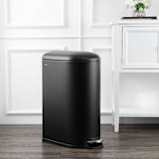 happimess Roland 9.8 Liter ABS, Polypropylene, and Stainless Steel Free Standing Trash Can with Hands-Free Step Pedal Black