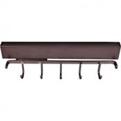 Hardware Resources Closet System 12" Sliding 6 Hook Belt or Tie Rack for Up To 12 Belts Brushed Oil Rubbed Bronze