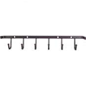 Hardware Resources Closet System 11" Wide 6 Hook Screw Mount Belt Tie Scarf Rack Organizer Brushed Oil Rubbed Bronze