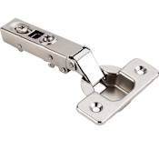 Hardware Resources 700 Series Full Overlay Adjustable Concealed Euro Hinge with 110 Degree Opening Angle and Soft Close - Single Hinge Polished Nickel
