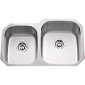 Hardware Resources 32" Undermount Double Basin Stainless Steel Kitchen Sink Stainless Steel