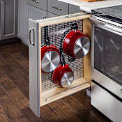Hardware Resources 3 Inch Wide Stainless Steel Peg Board Base Cabinet Filler Pull Out with Soft Close Stainless Steel