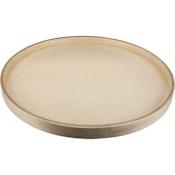 Hardware Resources Wood 24" Round Banded Rim Single Tier Swivel Lazy Susan Poplar