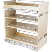 Hardware Resources 11-1/2" Wide Base Cabinet Pull Out Organizer Shelves with Concealed Soft Close Slides - For 15" Base Cabinets UV Coated