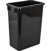 Hardware Resources 35 Quart Pack of (4) - Replacement Trash Cans for CAN-MDB and EMBM Series Trash Can Pullouts - Set of 4 Black