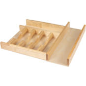 Hardware Resources DO Series 19.5" WIde Adjustable Cutlery Silverware Utensil Drawer Tray Insert - 8 Section - For 21" Drawers UV Coated