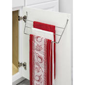 Hardware Resources Door Mount 3 Tier Dish Towel Holder / Dish Cloth Rack / Kitchen Towel Hanger Chrome