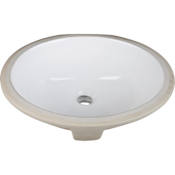 Hardware Resources Porcelain 17-1/2"L x 14-9/16"W Oval Undermount Bathroom Sink with Overflow White