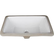 Hardware Resources 18-1/8" Rectangular Porcelain Undermount Bathroom Sink with Overflow White