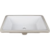Hardware Resources 20-7/8" Rectangular Porcelain Undermount Bathroom Sink with Overflow White