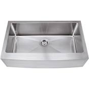 Hardware Resources 35-7/8" x 20-3/4" Stainless Steel Single Bowl Basin 9"D Farmhouse Apron Front Kitchen Sink Stainless Steel