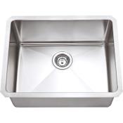 Hardware Resources 23" Undermount Single Basin Stainless Steel Kitchen Sink Stainless Steel