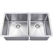 Hardware Resources 32" Undermount Double Basin Stainless Steel Kitchen Sink Stainless Steel