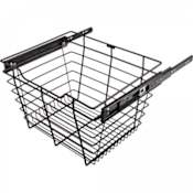 Hardware Resources 11" Tall Heavy Duty Pull Out Wire Closet Basket with Full Extension Slides for 24"W Closet Openings Dark Bronze