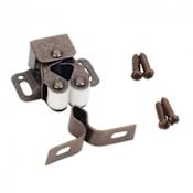 Hardware Resources Double Roller Catch for Cabinet Doors - Single Brushed Oil Rubbed Bronze