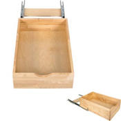 Hardware Resources Preassembled 16-1/4 Inch Wide Soft Close Rollout Shelf System for 18 Inch Base Cabinet Openings UV Coated