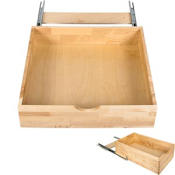 Hardware Resources Preassembled for 25-1/16"  Wide Solid Wood Soft Close Roll Out Cabinet Drawer for 27 Inch Base Cabinet Openings UV Coated