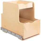 Hardware Resources 15" Wood Kitchen Cabinet Rollout Double Cookware Drawer for 18" Cabinets White Birch