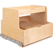Hardware Resources 27" Wood Kitchen Cabinet Rollout Double Cookware Drawer for 30" Cabinets White Birch