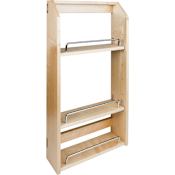 Hardware Resources 15-1/4 Inch Wide 24 Inch Tall Door Mounted Adjustable Spice Rack for 18 Inch Wall Cabinet Maple