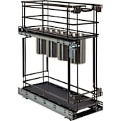 Hardware Resources Storage with Style 8 Inch Base Cabinet Utensil Bin Storage Pull Out with Soft-Close Slides Black Nickel