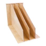 Hardware Resources 15-7/16 Inch Tall Vertical Tray Organizer with 3 Sections Wood