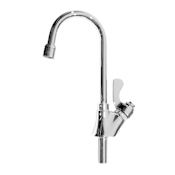 Haws 0.5 GPM Deck Mounted Goose-Neck Utility Faucet with Self-Closing Lever Handle Polished Chrome