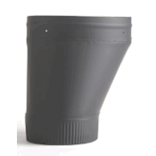 Heat-Fab 8" Stove Pipe Offset Oval to Round Adapter Black